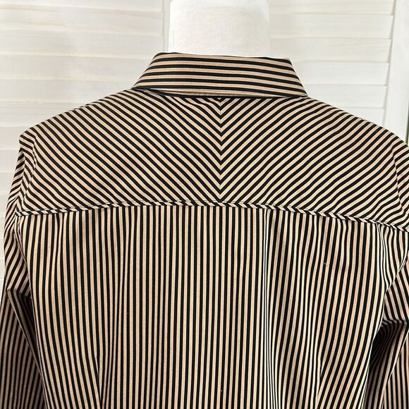 Chico's No Iron Sateen Stripe Shirt Size 3 XL Size 16 NWOT - Picture 9 of 16